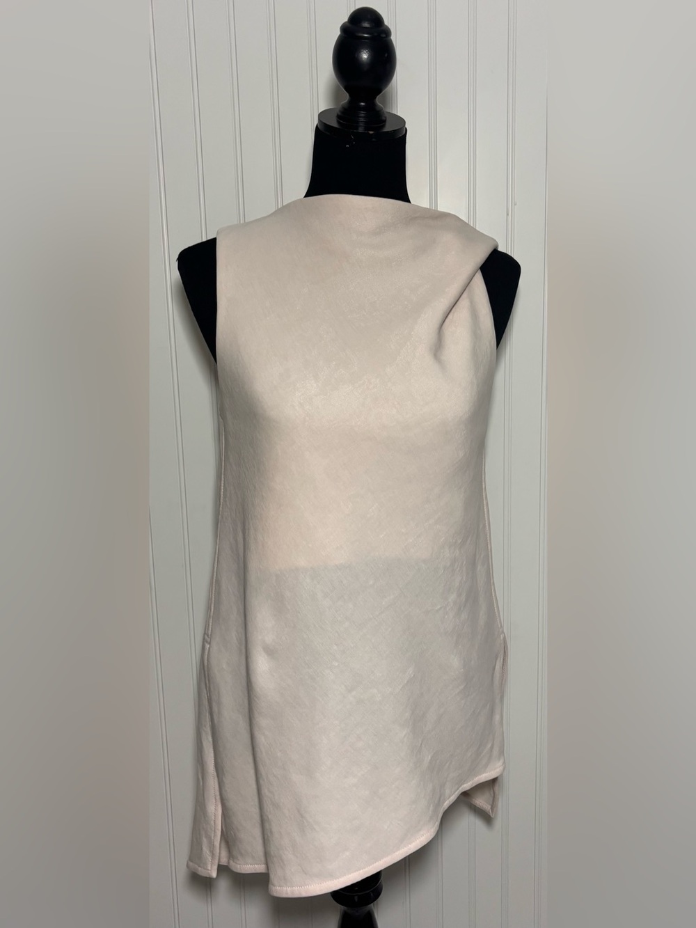 COS Asymmetrical Pale Pink Draped Top Size XS Classic Minimalist Quiet Luxury